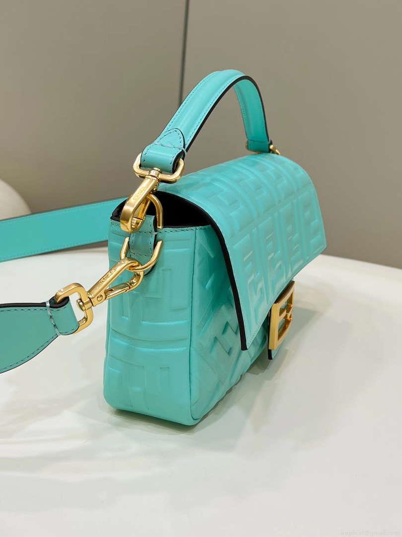 Fendi 8BR600 Baguette Medium Aqua leather 0135M bag