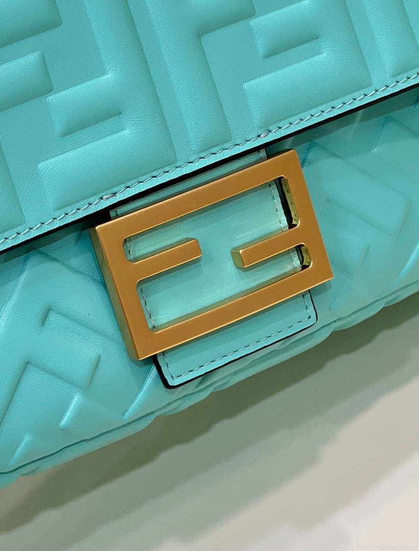 Fendi 8BR600 Baguette Medium Aqua leather 0135M bag