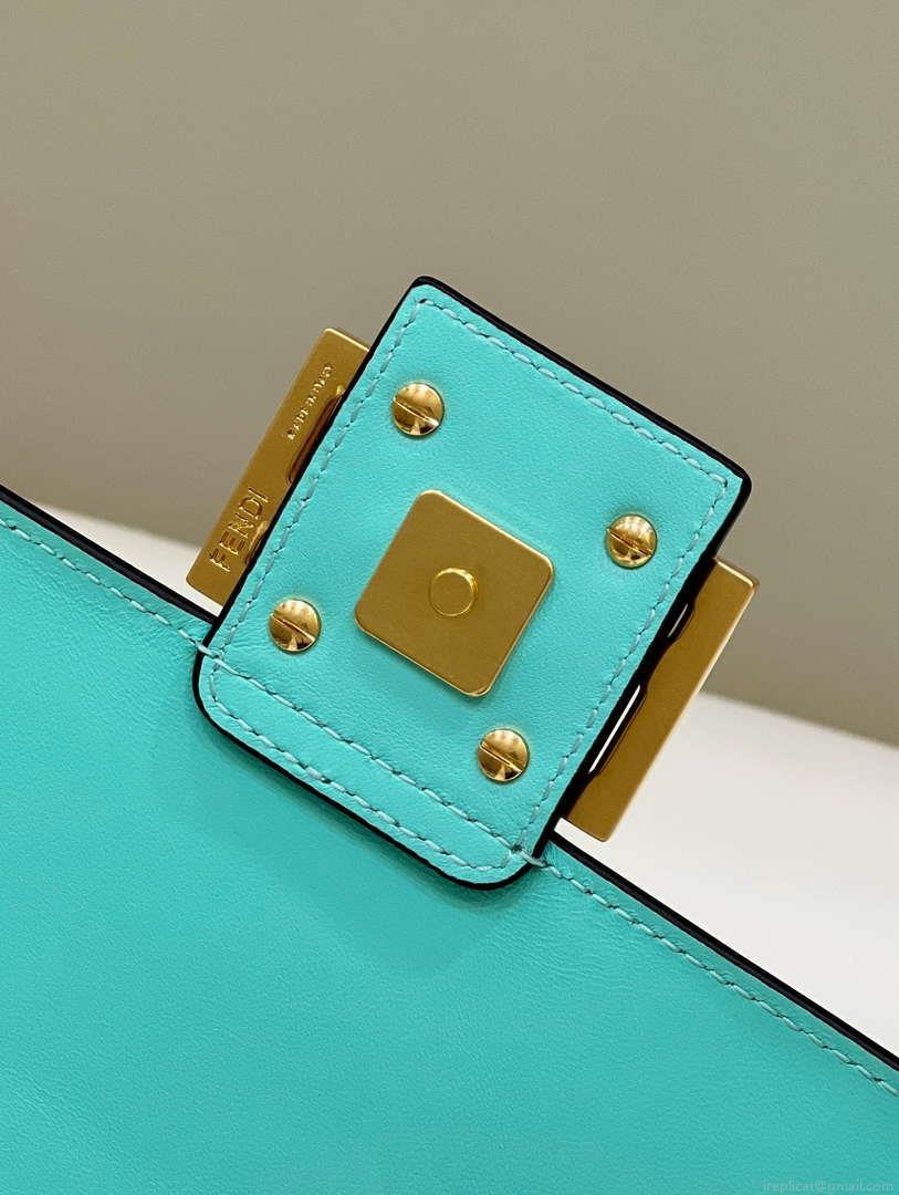 Fendi 8BR600 Baguette Medium Aqua leather 0135M bag