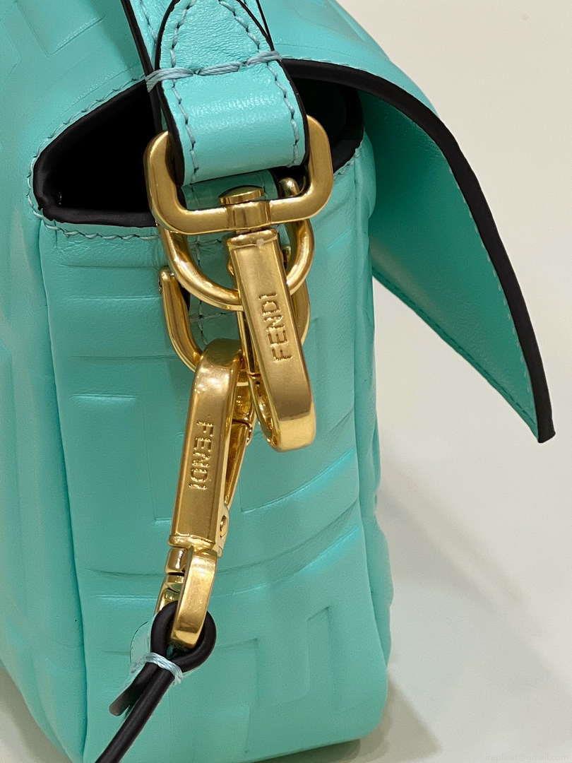 Fendi 8BR600 Baguette Medium Aqua leather 0135M bag