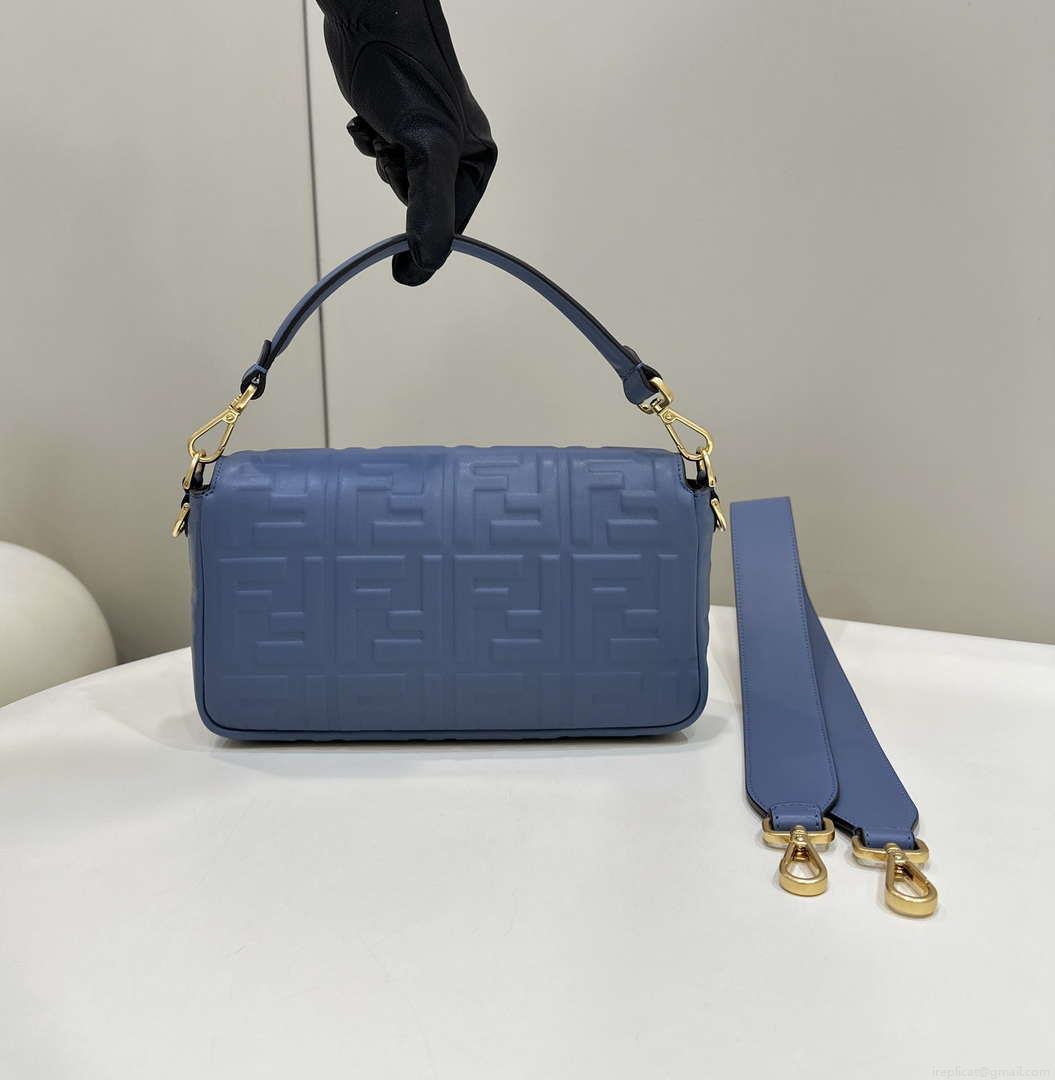 Fendi 8BR600 Baguette Medium Royal Blue leather 0135M bag