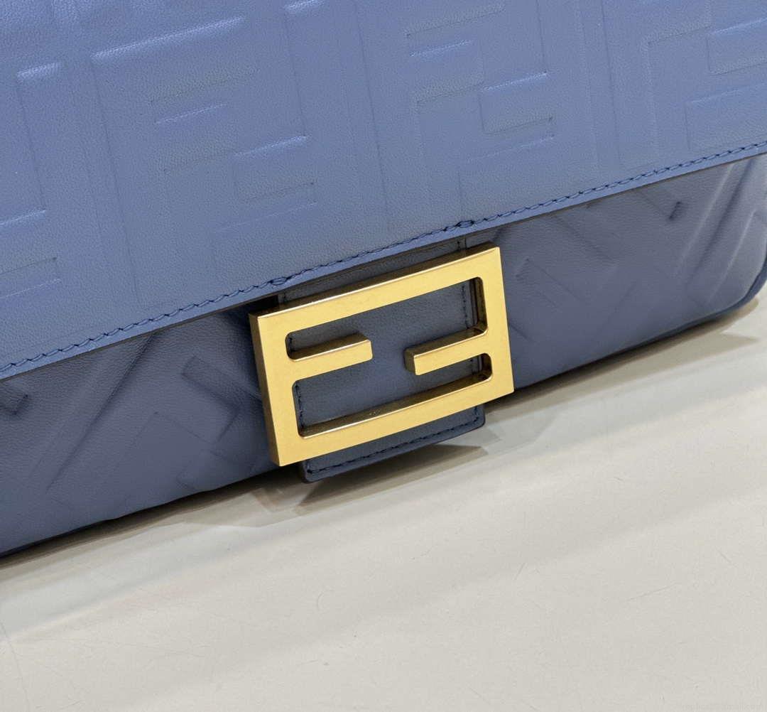 Fendi 8BR600 Baguette Medium Royal Blue leather 0135M bag