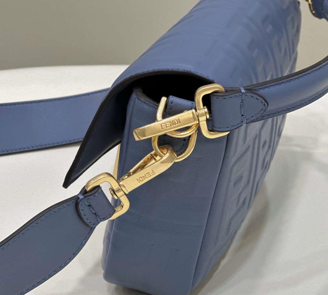 Fendi 8BR600 Baguette Medium Royal Blue leather 0135M bag