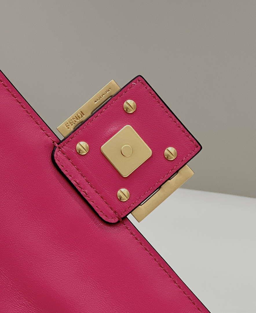 Fendi 8BR600 Baguette Medium Rose Red leather 0135M bag