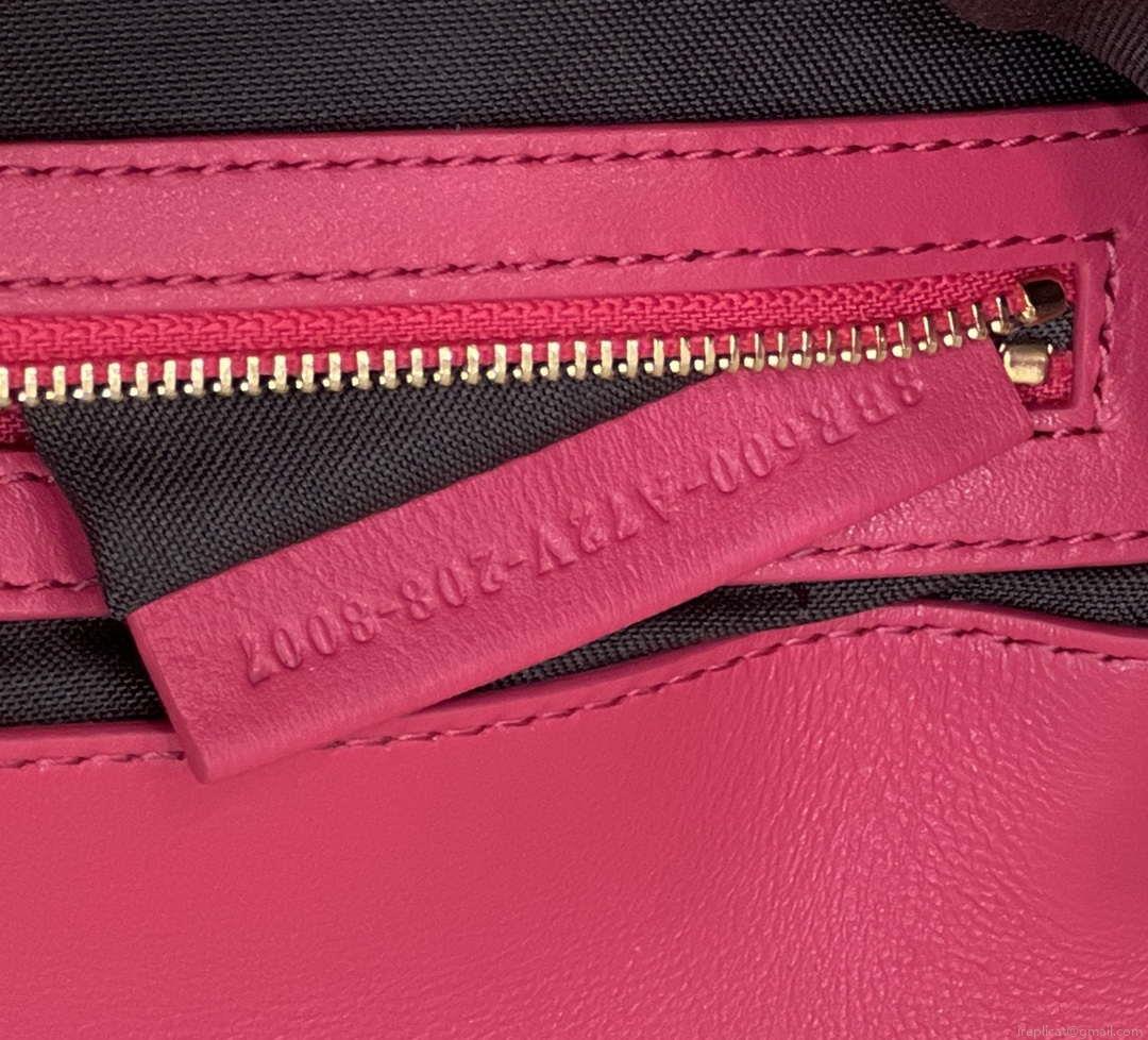 Fendi 8BR600 Baguette Medium Rose Red leather 0135M bag