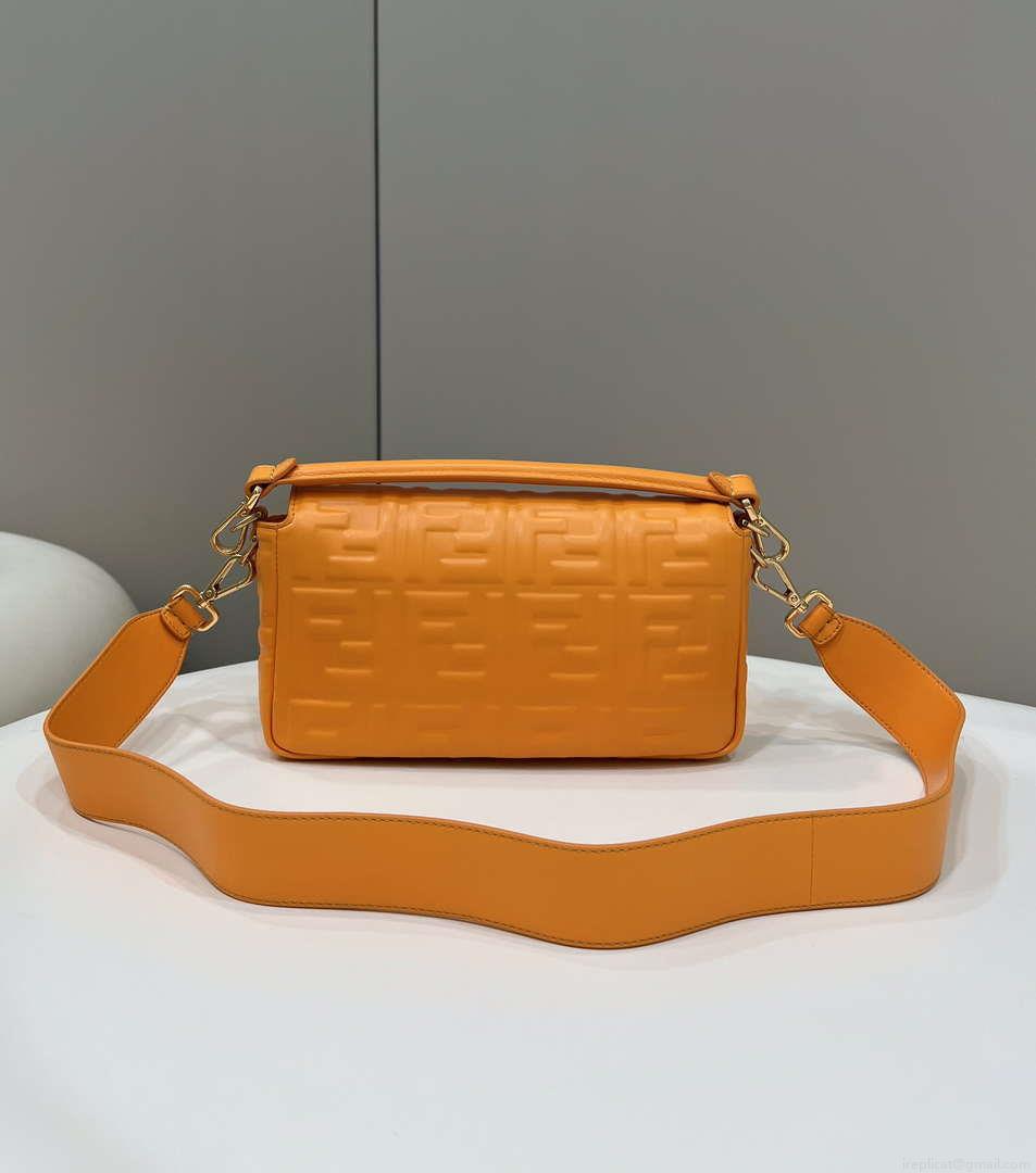 Fendi 8BR600 Baguette Medium Orange leather 0135M bag