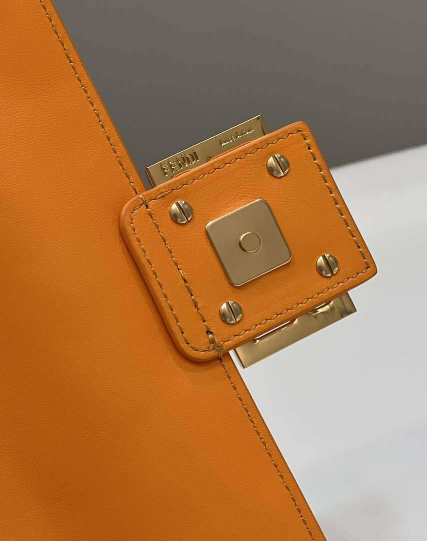 Fendi 8BR600 Baguette Medium Orange leather 0135M bag