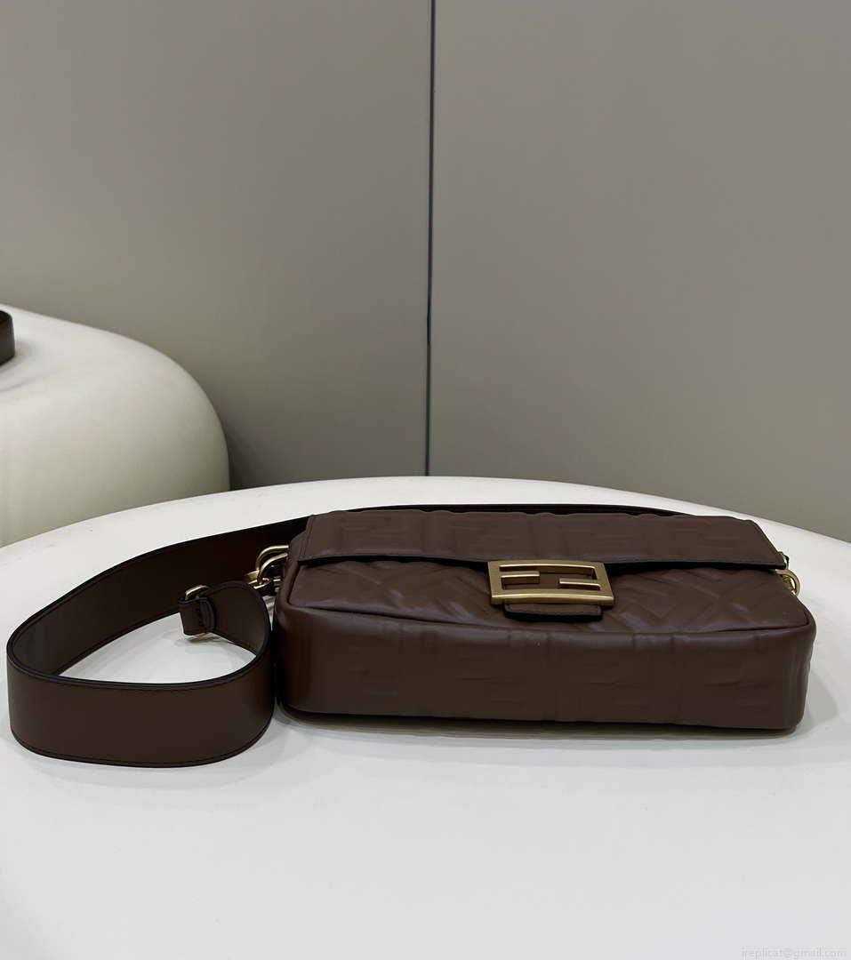 Fendi 8BR600 Baguette Medium Dark brown leather 0135M bag