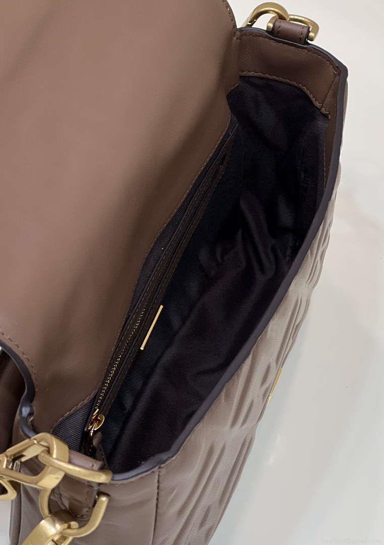 Fendi 8BR600 Baguette Medium Dark brown leather 0135M bag