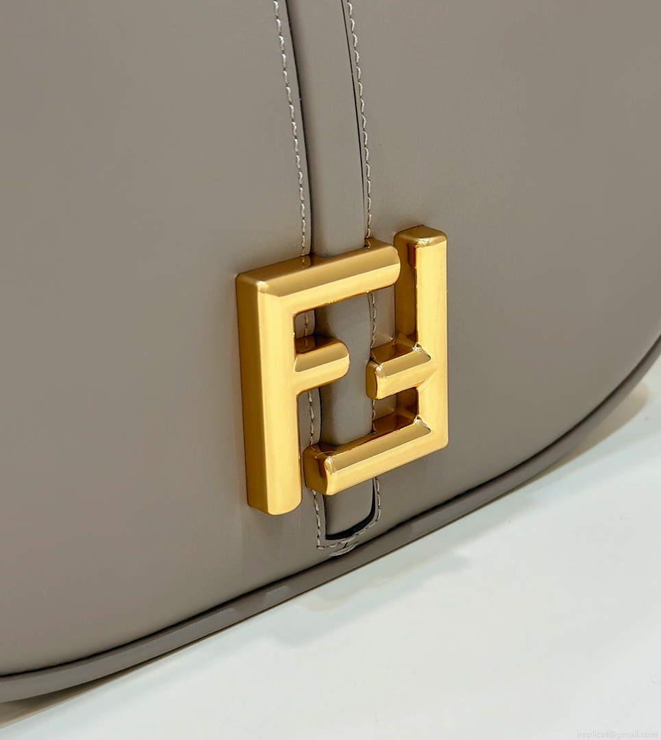 Fendi 8BT366 C’mon Medium Dove-Grey Smooth Leather and Full-grain Leather Bag