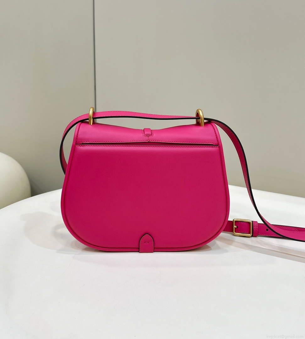 Fendi 8BT366 C’mon Medium Fuchsia Smooth Leather and Full-grain Leather Bag