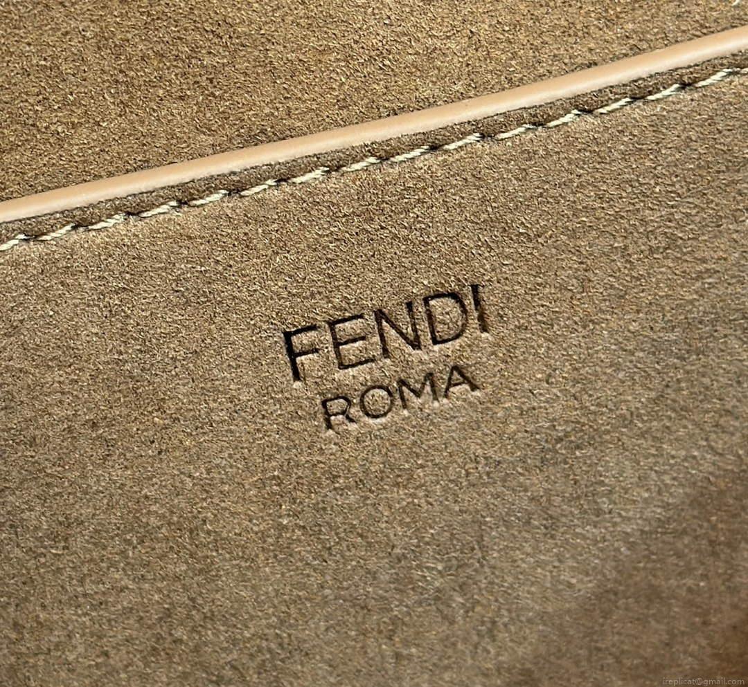 Fendi 8BS082 C’mon Mini Brown Leather Bag