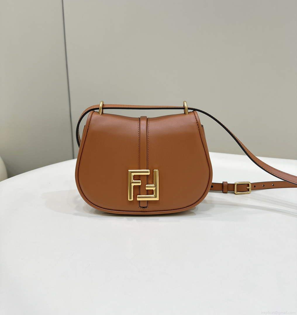 Fendi 8BS082 C’mon Mini Brown Leather Bag