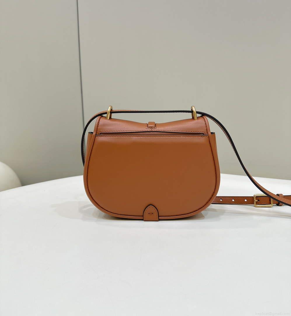 Fendi 8BS082 C’mon Mini Brown Leather Bag