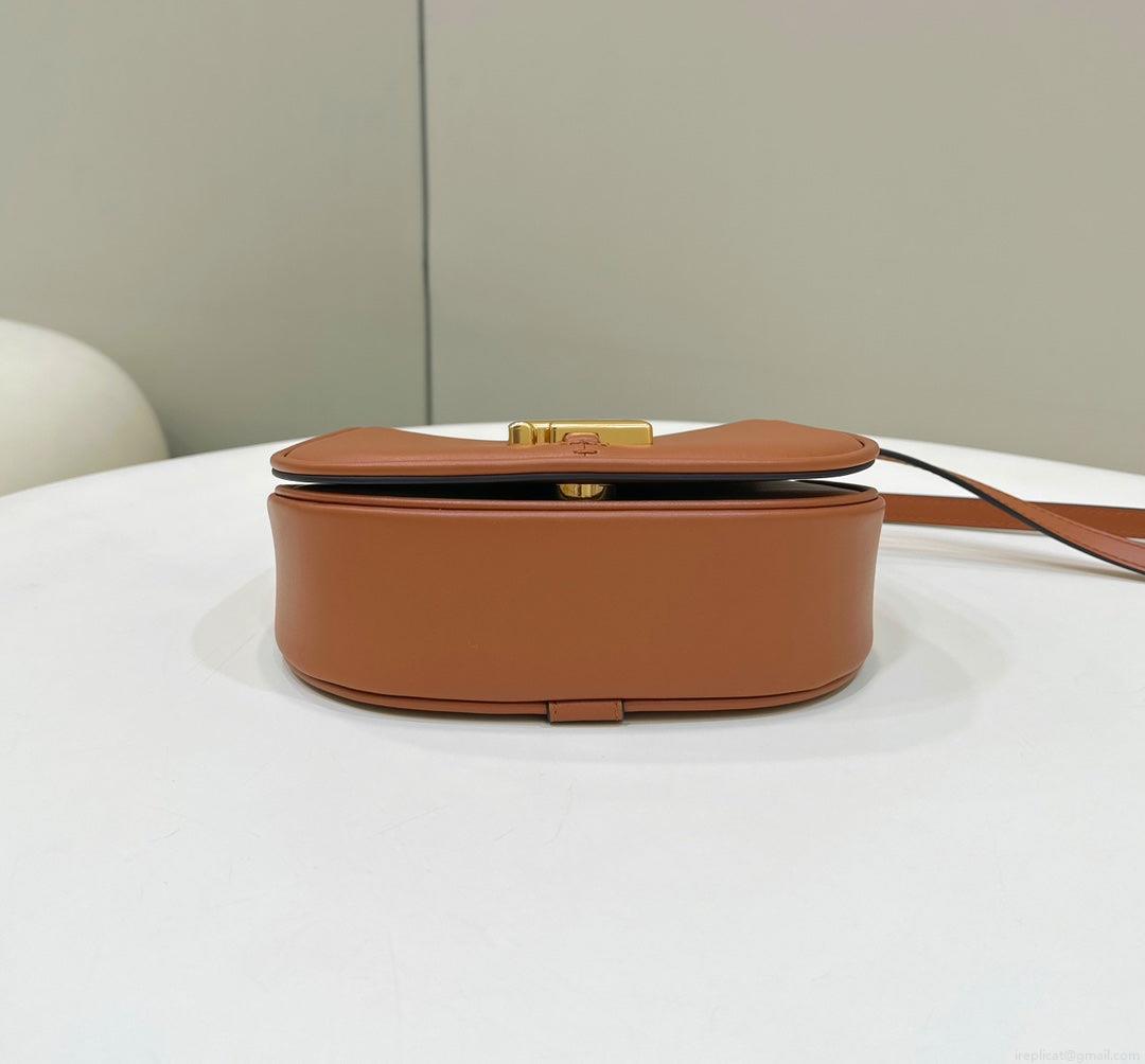 Fendi 8BS082 C’mon Mini Brown Leather Bag