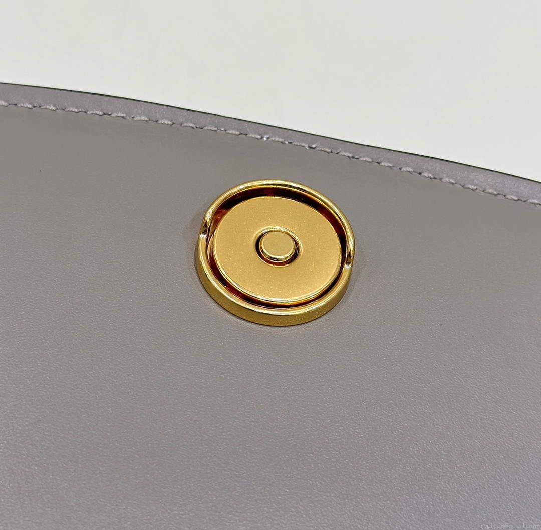 Fendi 8BS082 C’mon Mini Dove-grey Smooth Leather and Full-grain Leather Bag