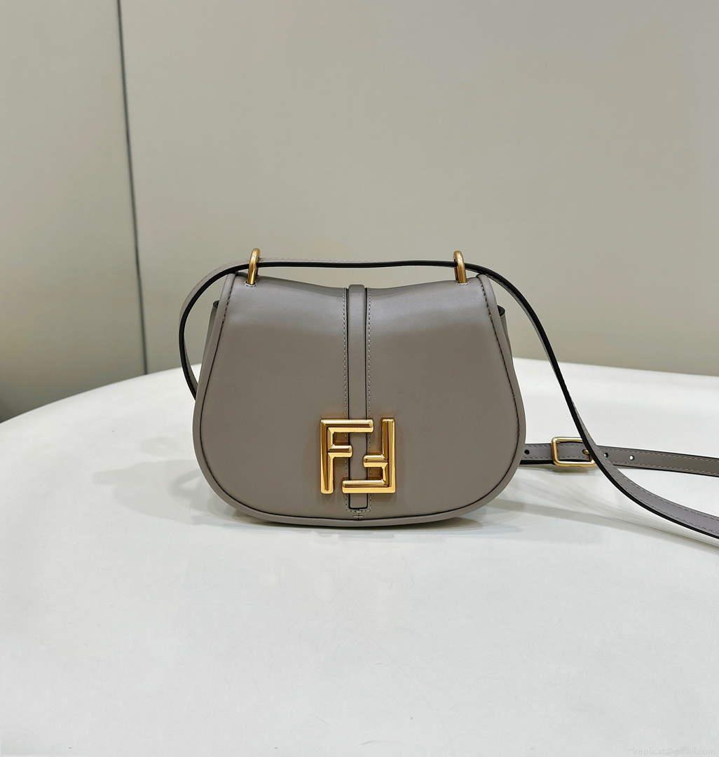 Fendi 8BS082 C’mon Mini Dove-grey Smooth Leather and Full-grain Leather Bag