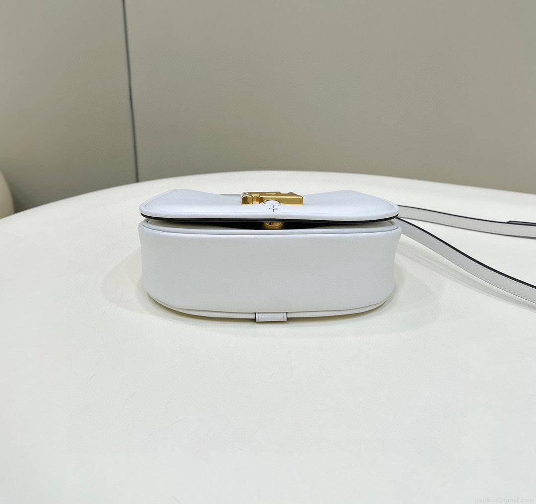 Fendi 8BS082 C’mon Mini White Leather Bag