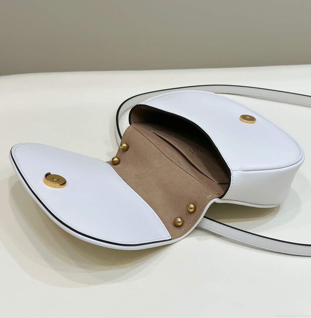 Fendi 8BS082 C’mon Mini White Leather Bag