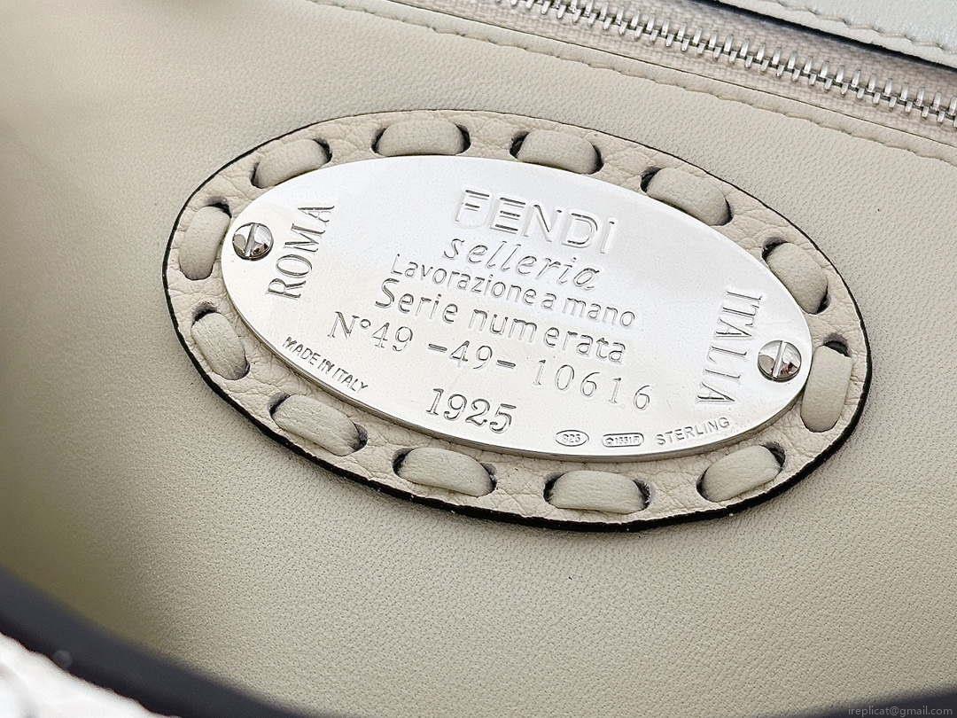 Fendi 8BR600 Baguette Camellia Selleria bag with Oversized Topstitching 8610