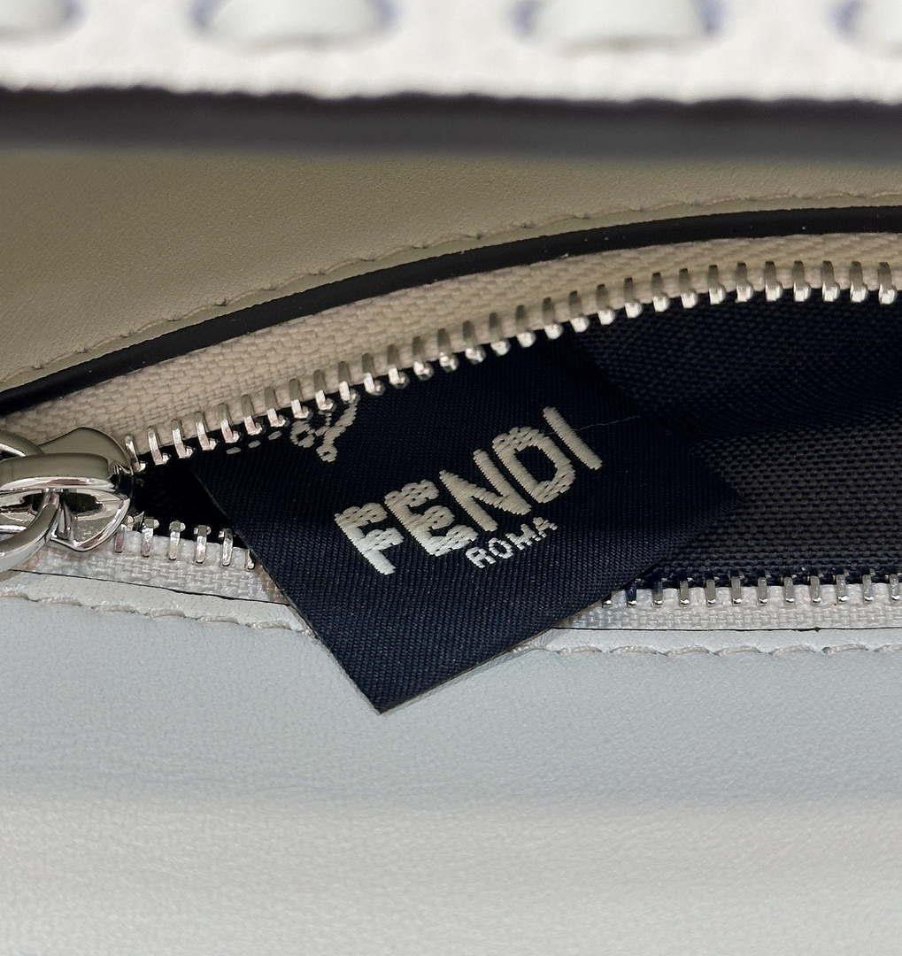 Fendi 8BR600 Baguette Camellia Selleria bag with Oversized Topstitching 8610