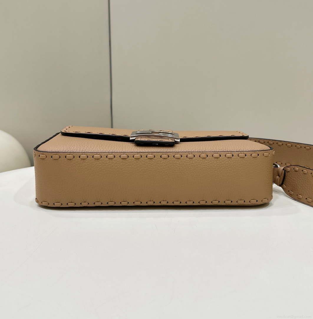 Fendi 8BR600 Baguette Apricot Selleria bag with Oversized Topstitching 8610