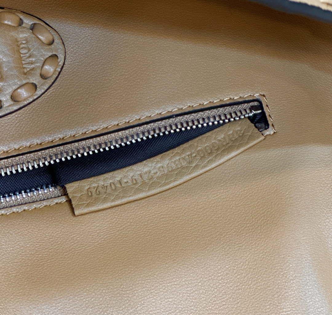 Fendi 8BR600 Baguette Apricot Selleria bag with Oversized Topstitching 8610