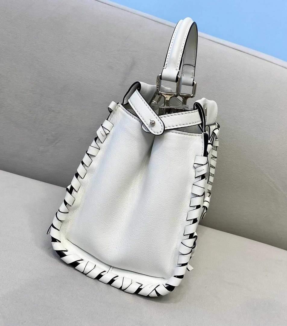 Fendi 5510S Peekaboo Iconic Essentially White Leather Bag