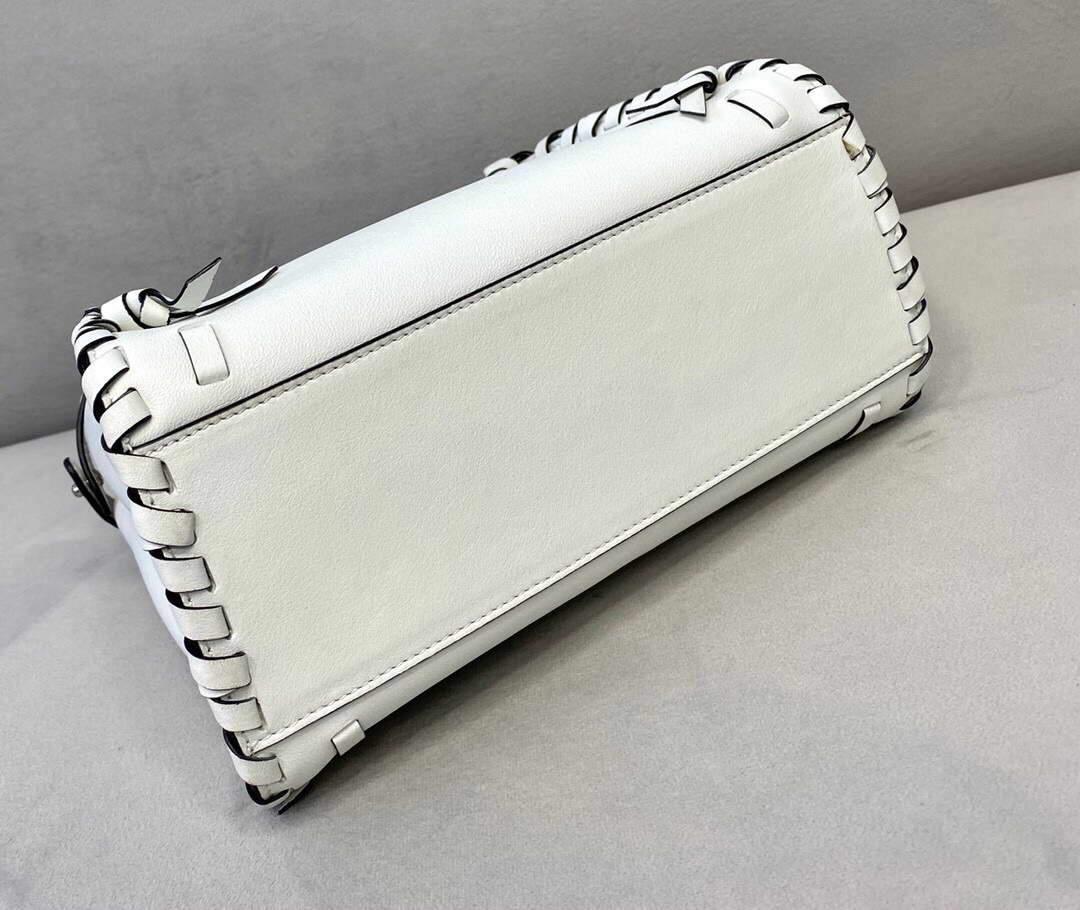 Fendi 5510S Peekaboo Iconic Essentially White Leather Bag