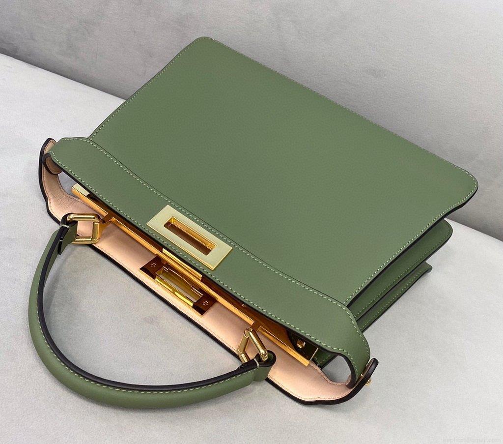 Fendi 70193 Peekaboo ISEEU MEDIUM Green Leather Bag
