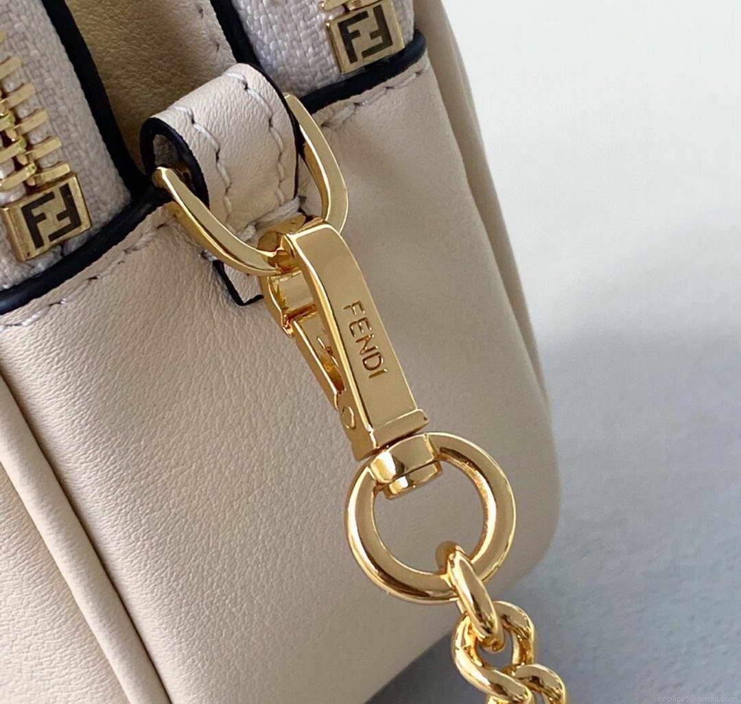 Fendi 70213 Easy Baguette Leather Handbag White