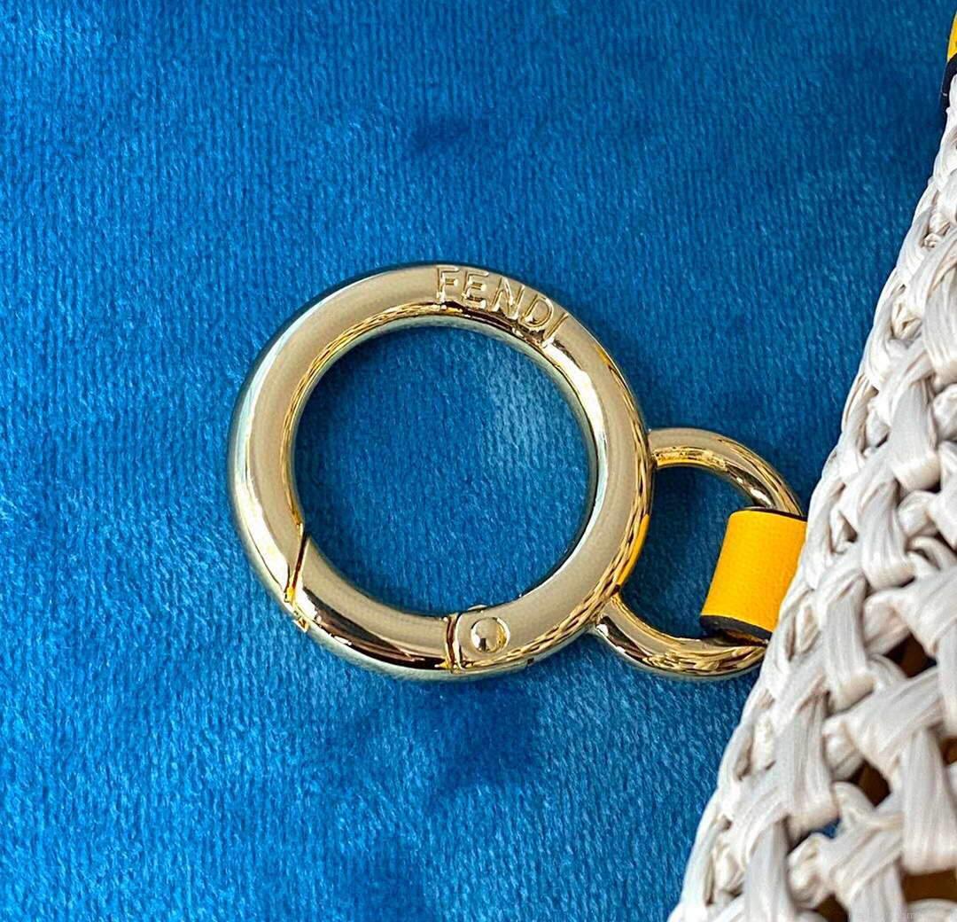 Fendi 7AR844 Nano Baguette Charm Beige Raffia Charm