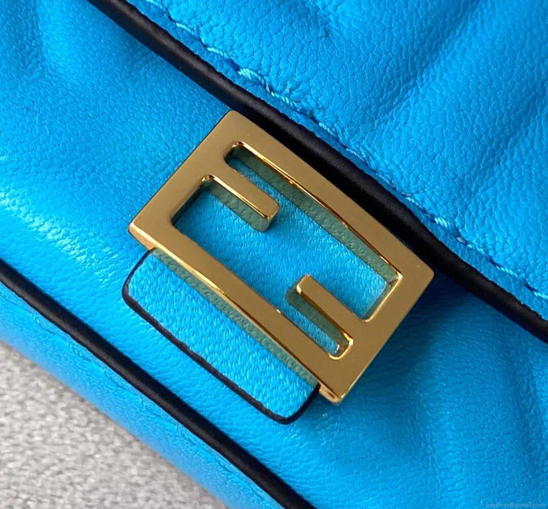 Fendi 7AR844 Nano Baguette Charm Blue Nappa Leather