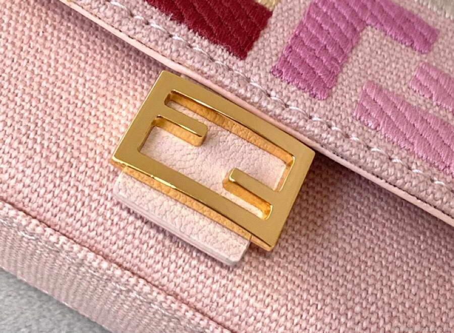 Fendi 7AR844 Nano Baguette Charm Pink Canvas Charm