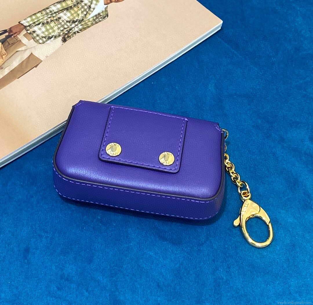 Fendi 7AR844 Nano Baguette Charm Purple Nappa Leather