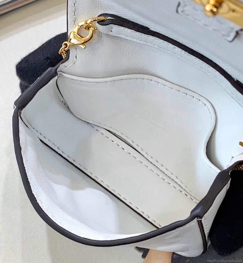 Fendi 7AR844 Nano Baguette Charm White Nappa Leather