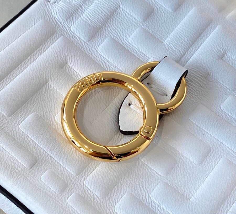 Fendi 7AR844 Nano Baguette Charm White Nappa Leather