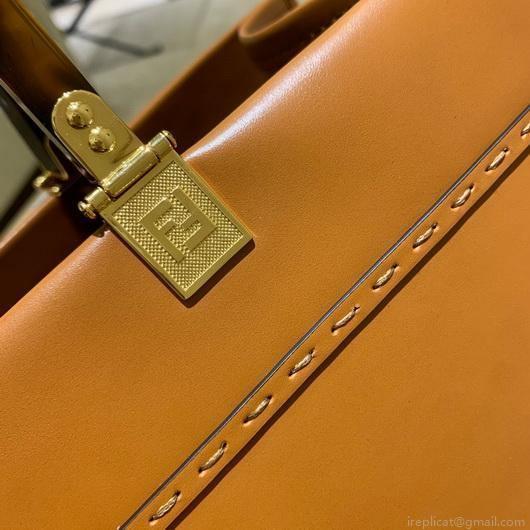 Fendi 8BH372 FENDI Large Sunshine Shopper Bag Brown Leather