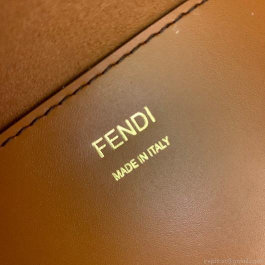 Fendi 8BH372 FENDI Large Sunshine Shopper Bag Brown Leather