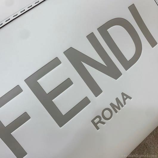 Fendi 8BH372 FENDI Large Sunshine Shopper Bag White Leather