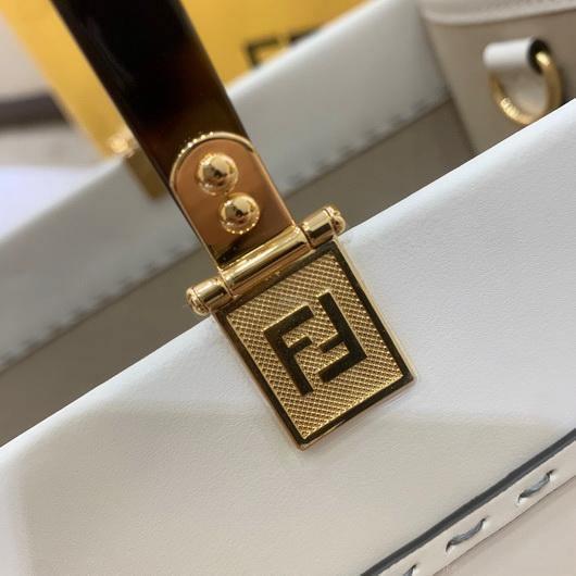 Fendi 8BH372 FENDI Large Sunshine Shopper Bag White Leather
