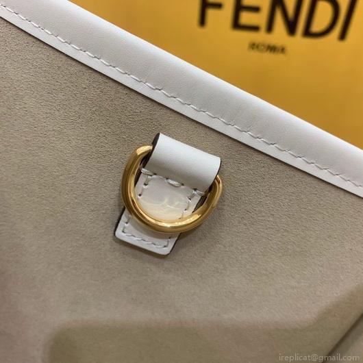 Fendi 8BH372 FENDI Large Sunshine Shopper Bag White Leather