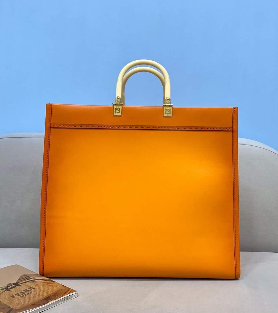 Fendi 8BH372 Sunshine Large Natural Coloured Leather Shopper Bag 80009L Brown