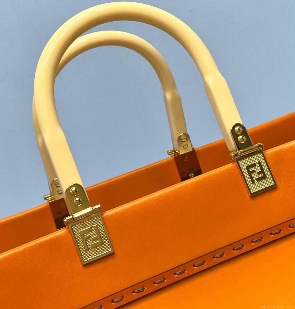 Fendi 8BH372 Sunshine Large Natural Coloured Leather Shopper Bag 80009L Brown
