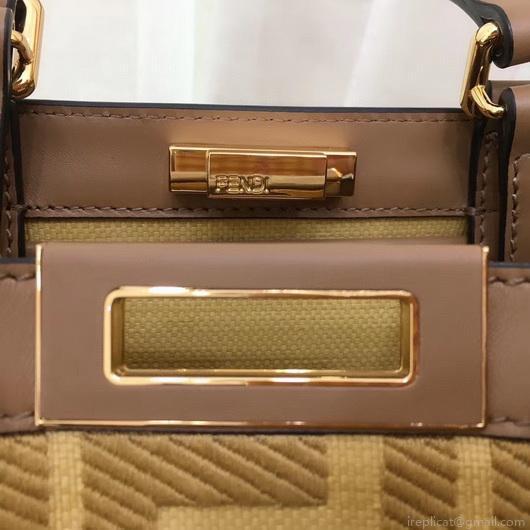 Fendi 8BH374 FENDI PEEKABOO X-TOTE Apricot Canvas Bag