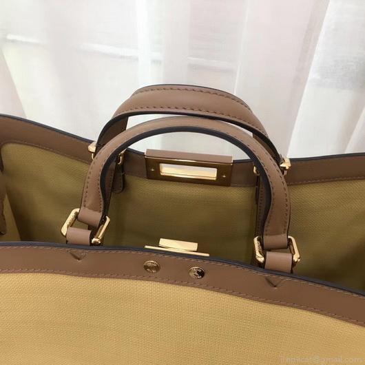 Fendi 8BH374 FENDI PEEKABOO X-TOTE Apricot Canvas Bag
