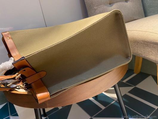 Fendi 8BH374 FENDI PEEKABOO X-TOTE Green Canvas Bag Brown