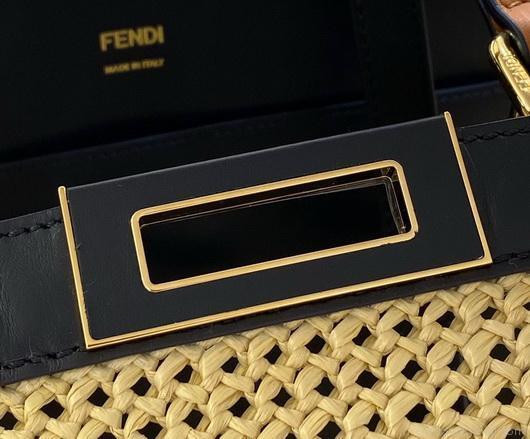 Fendi 8BH374 FENDI PEEKABOO X-TOTE Natural Raffia Bag