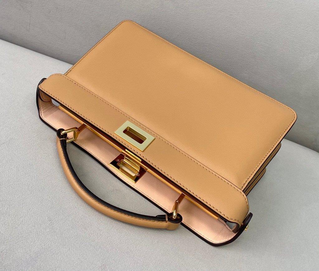 Fendi 8BN323 Peekaboo ISEEU EAST-WEST Apricot Leather 70193S Bag