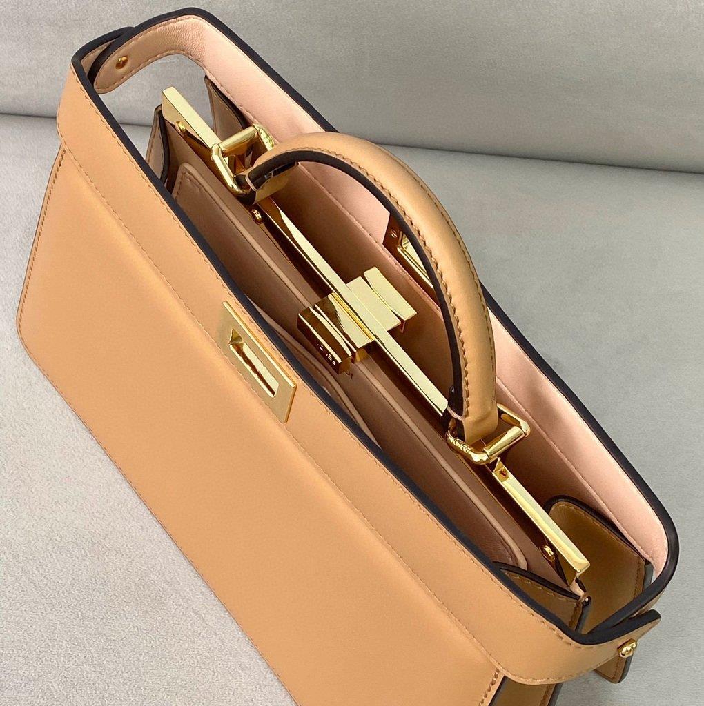 Fendi 8BN323 Peekaboo ISEEU EAST-WEST Apricot Leather 70193S Bag
